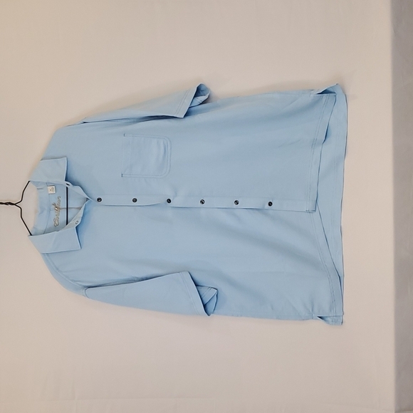 Roundtree & Yorke Other - NWT Roundtree & Yorke Caribbean Powder Blue Pearl Snap Short Sleeve Shirt - XL